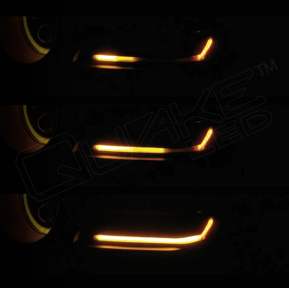 Quake LED Turn Signal Light Jeep 95 X 425 Inch Retro Fit Slim Chop Kit DRL with Sequential Switchback - QTE992 - Quake LED