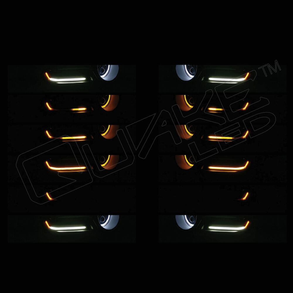 Quake LED Turn Signal Light Jeep 95 X 425 Inch Retro Fit Slim Chop Kit DRL with Sequential Switchback - QTE992 - Quake LED