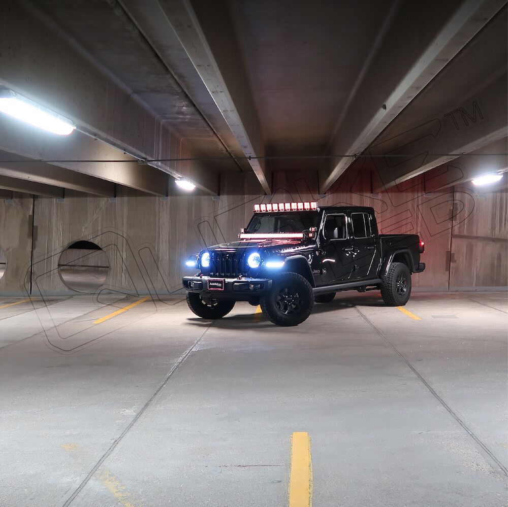 Quake LED Turn Signal Light Jeep 95 X 425 Inch Retro Fit Slim Chop Kit DRL with Sequential Switchback - QTE992 - Quake LED