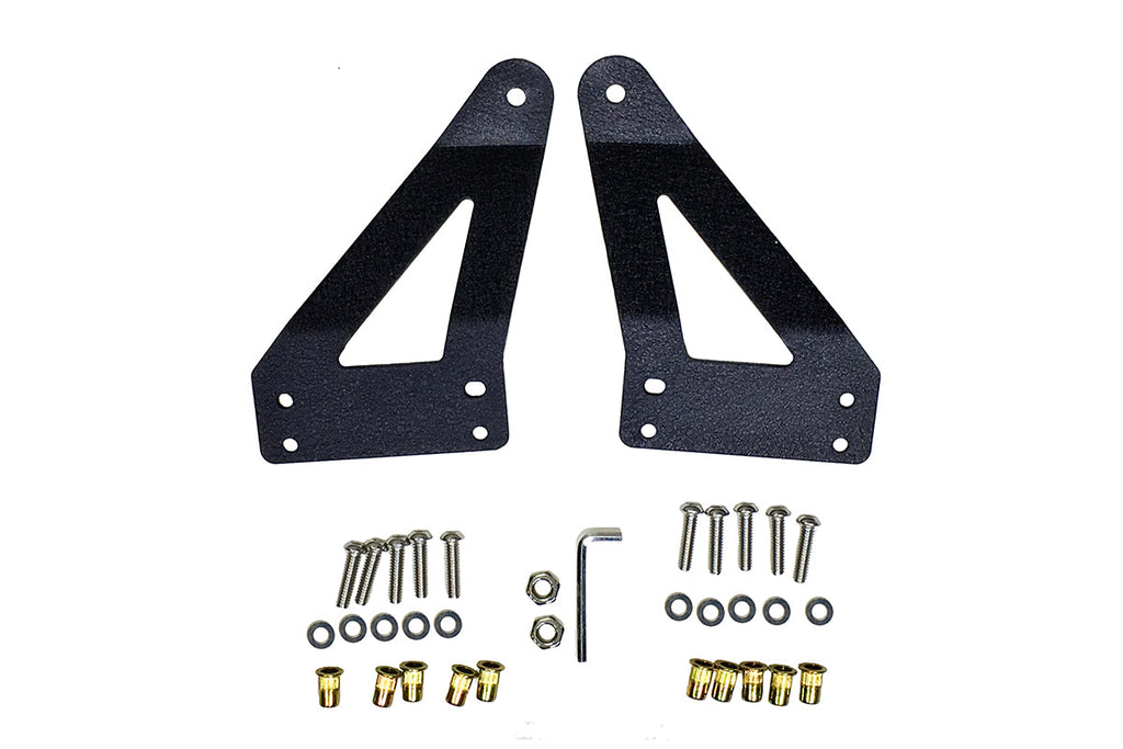 Quake LED Light Bar Mounting Kit Jeep JK Grill Light Bar Bracket 2007-18 Wrangler JK Black Powder coat - QBJ790 - Quake LED