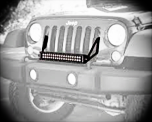 Quake LED Light Bar Mounting Kit Jeep JK Grill Light Bar Bracket 2007-18 Wrangler JK Black Powder coat - QBJ790 - Quake LED