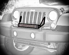 Load image into Gallery viewer, Quake LED Light Bar Mounting Kit Jeep JK Grill Light Bar Bracket 2007-18 Wrangler JK Black Powder coat - QBJ790 - Quake LED