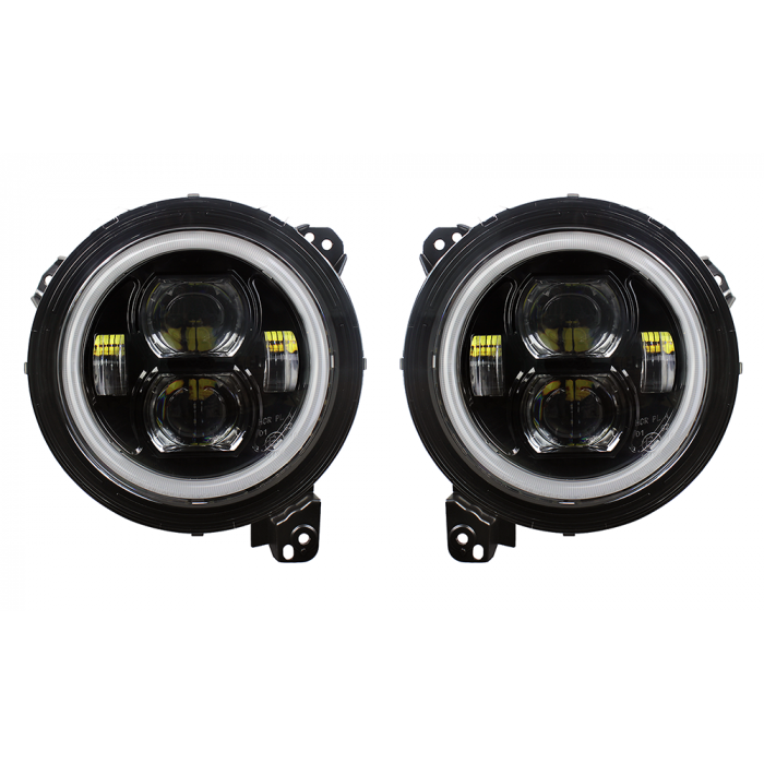 Quake LED Headlight Jeep JL/JT 9" Headlights with DRL, Sequential Turns and RGB Accent - QTE1039 - Quake LED