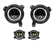Load image into Gallery viewer, Quake LED Headlight Jeep JL White DRL Halo amber Turn Signal Headlight fog Light Set - QTE962 - Quake LED