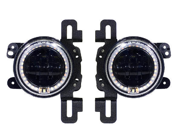 Quake LED Headlight Jeep JL White DRL Halo amber Turn Signal Headlight fog Light Set - QTE962 - Quake LED