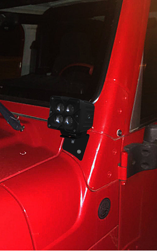 Quake LED Light Bar Mounting Kit Jeep TJ/JK A-Pillar Bracket - QBJ946 - Quake LED