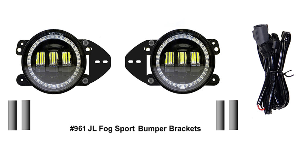 Quake LED Fog Light Jeep Wrangler JL/Gladiator 4 Inch Fog Lights w/ White DRL Halo/Amber Turn Signal - QTE961 - Quake LED