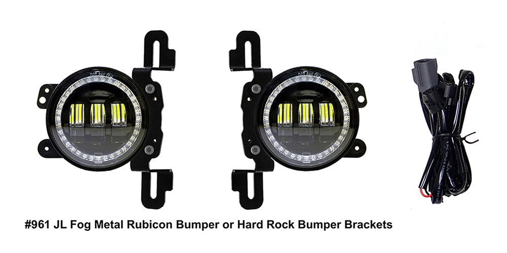 Quake LED Fog Light Jeep Wrangler JL/Gladiator 4 Inch Fog Lights w/ White DRL Halo/Amber Turn Signal - QTE961 - Quake LED