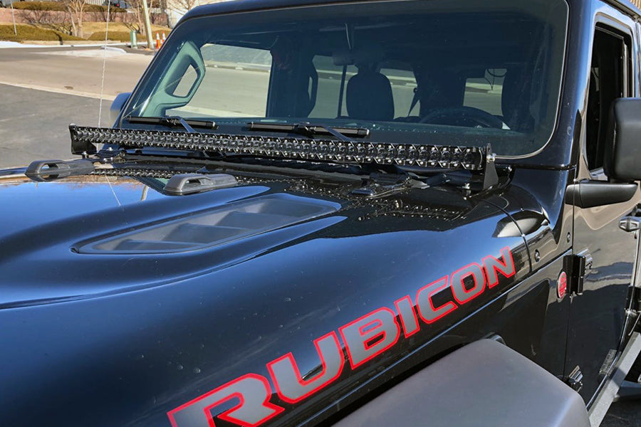 Quake LED Light Bar Jeep Wrangler JL/Gladiator 52 Inch Single Straight Light Bar Cowl Mount - QBJ944 - Quake LED
