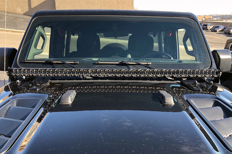 Quake LED Light Bar Jeep Wrangler JL/Gladiator 52 Inch Single Straight Light Bar Cowl Mount - QBJ944 - Quake LED