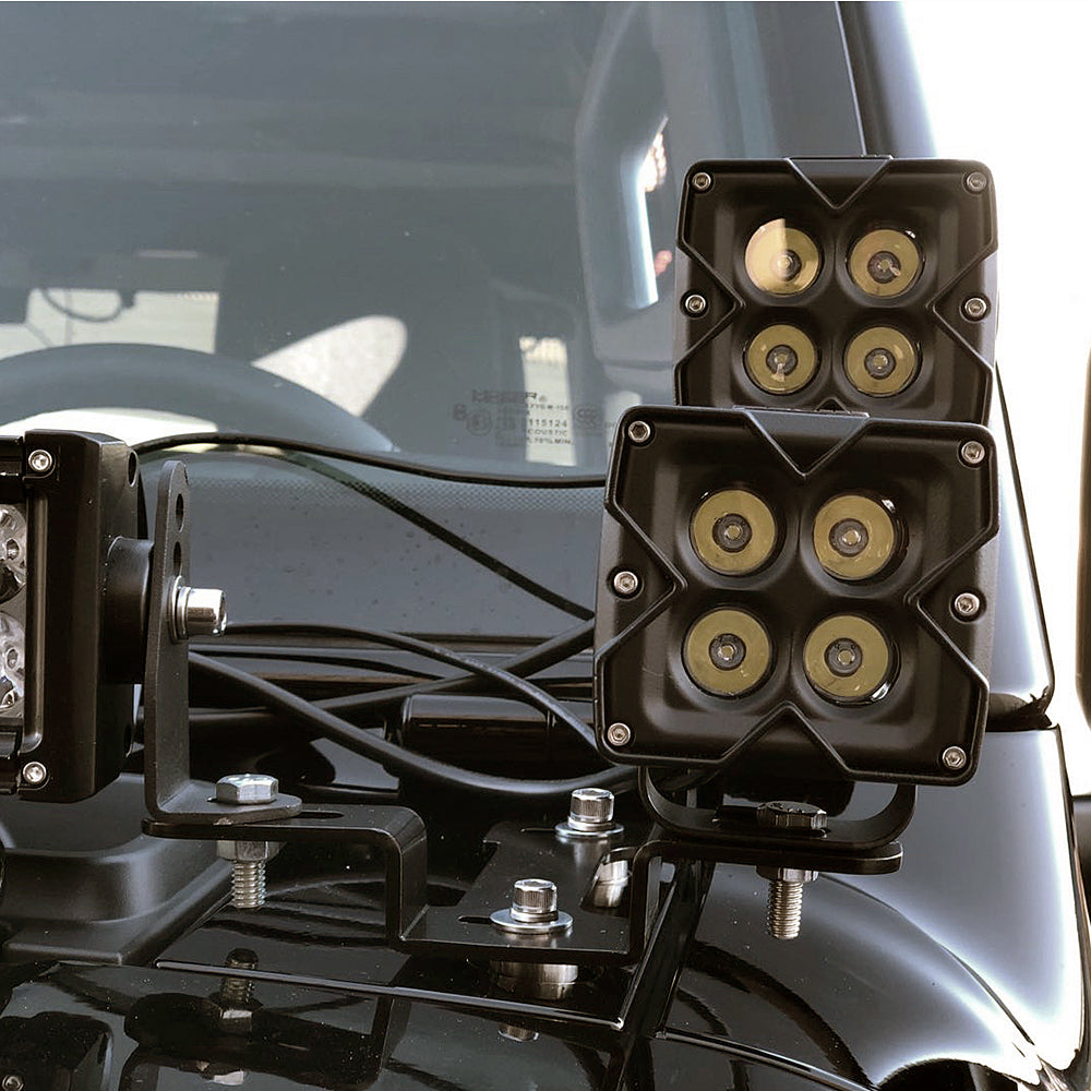 Quake LED Light Bar Jeep Wrangler JL/Gladiator A-Pillar Dual Pod/Single 42 Inch Light Bar Cowl Mount - QBJ371 - Quake LED