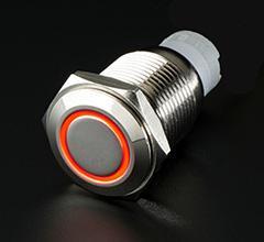 Quake LED Accessory Light Switch Momentary Flush Mount Switches 5 Pin 5 Amp Chrome/Amber - QRS731 - Quake LED