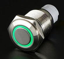 Load image into Gallery viewer, Quake LED Accessory Light Switch Momentary Flush Mount Switches 5 Pin 5 Amp Chrome/Green - QRS733 - Quake LED