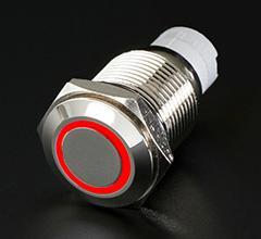 Quake LED Accessory Light Switch Momentary Flush Mount Switches 5 Pin 5 Amp Chrome/Red - QRS734 - Quake LED