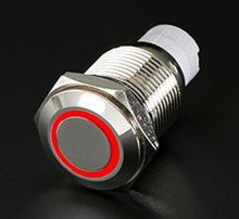 Load image into Gallery viewer, Quake LED Accessory Light Switch Momentary Flush Mount Switches 5 Pin 5 Amp Chrome/Red - QRS734 - Quake LED