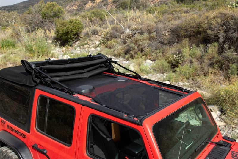 Rampage Soft Tops Rampage 2018-2019 Jeep Wrangler(JL) Unlimited Sport 4-Door Mesh Shade Top - Extended - Black