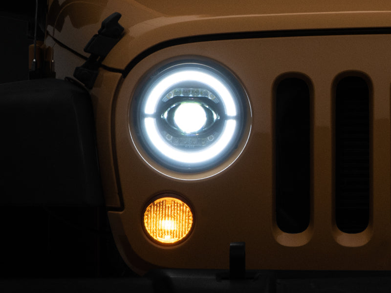 Raxiom Headlights Raxiom 07-18 Jeep Wrangler JK Axial Series LED Headlights- Black Housing (Clear Lens)