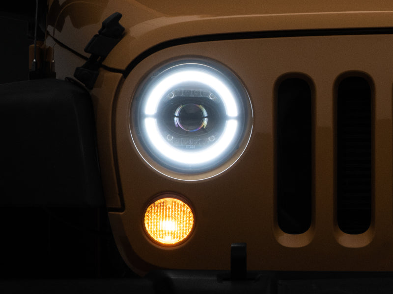 Raxiom Headlights Raxiom 07-18 Jeep Wrangler JK Axial Series LED Headlights- Black Housing (Clear Lens)