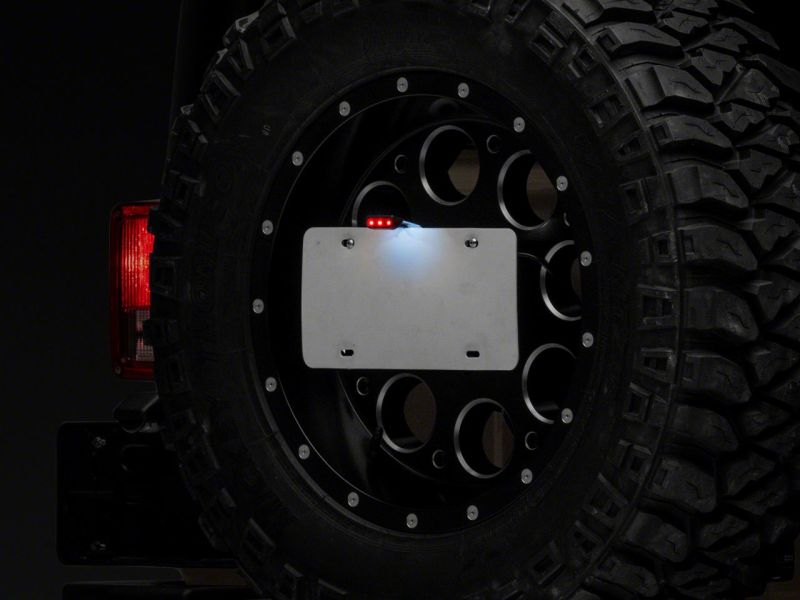 Raxiom Brake Lights Raxiom 07-18 Jeep Wrangler JK Axial Series License Plate Bracket w/ LED Brake Light