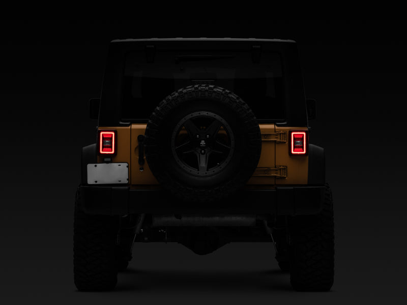 Raxiom Tail Lights Raxiom 07-18 Jeep Wrangler JK JL Style LED Tail Lights- Black Housing - Red Lens