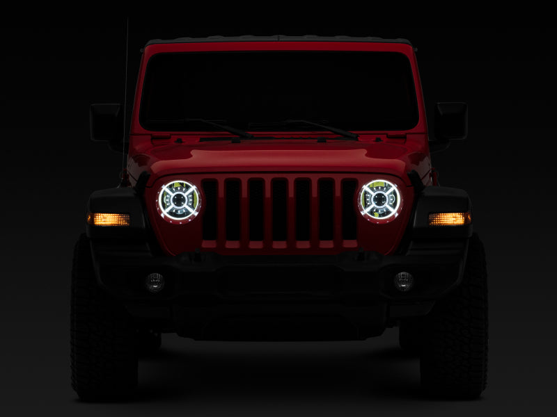 Raxiom Headlights Raxiom 18-22 Jeep Wrangler JL/ JT 9-Inch LED Headlights w/ DRL and Halo- Black Housing (Clear Lens)