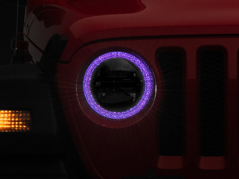 Raxiom Headlights Raxiom 18-22 Jeep Wrangler JL/JT Axial 9-Inch LED Headlights w/RGB Halo- Blk Housing (Clear Lens)