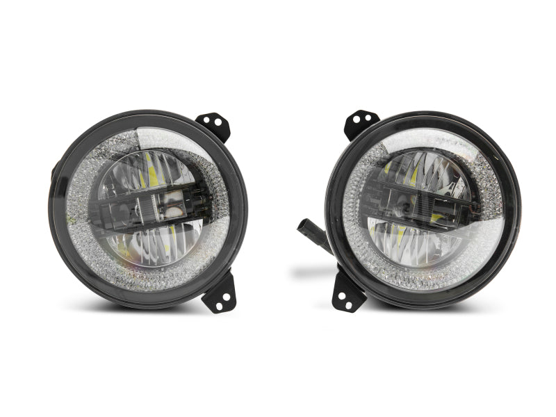 Raxiom Headlights Raxiom 18-22 Jeep Wrangler JL/JT Axial Series LED Headlights- Black Housing (Clear Lens)