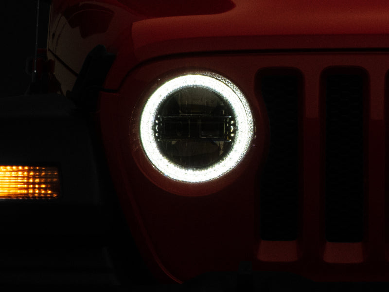 Raxiom Headlights Raxiom 18-22 Jeep Wrangler JL/JT Axial Series LED Headlights- Black Housing (Clear Lens)