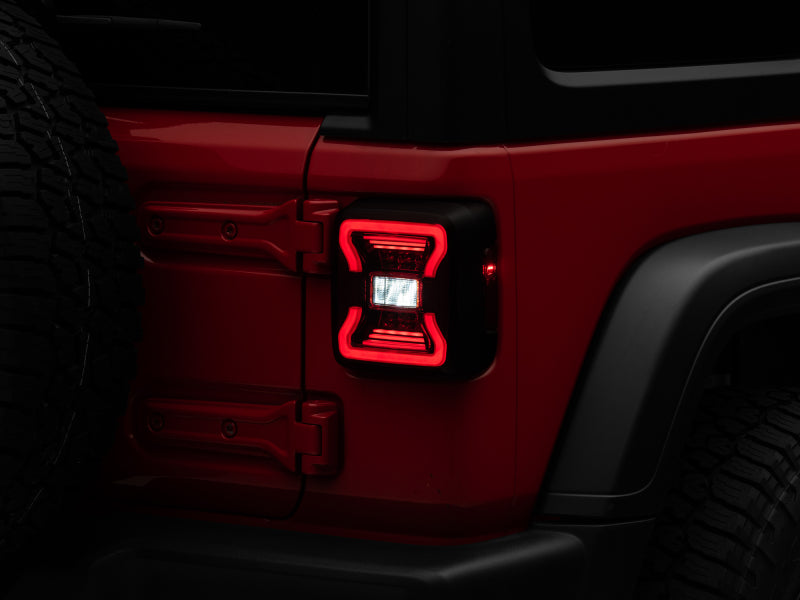 Raxiom Tail Lights Raxiom 18-22 Jeep Wrangler JL LED Tail Lights- Black Housing - Red Lens