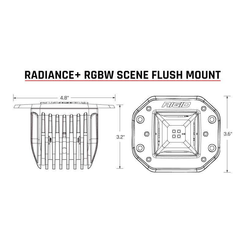 Rigid Industries Light Bars & Cubes Rigid Industries Radiance+ Scene RGBW Flush Mount - Pair