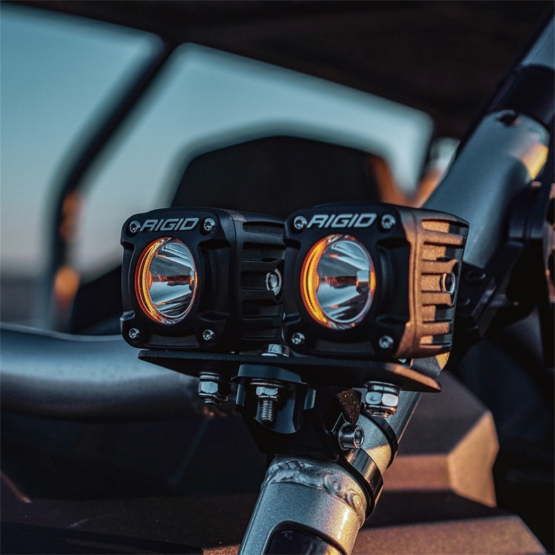 Rigid Industries Light Bars & Cubes Rigid Industries Revolve Pod w/Amber Trim Ring - Pair