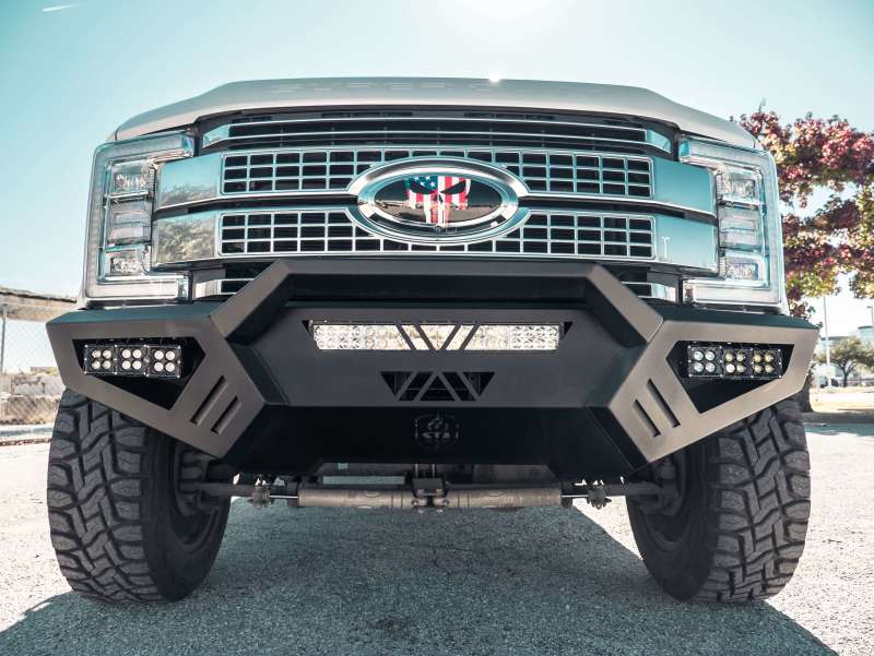 Road Armor Bumpers - Steel Road Armor 17-20 Ford F-250 SPARTAN Front Bumper Bolt-On Pre-Runner Guard - Tex Blk