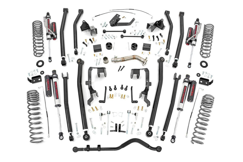 Rough Country Lift Kits 4.0 Inch Jeep Long Arm Suspension Lift Kit w/ Vertex Adjustable Reservoir Shocks 12-18 Wrangler JK 2-door Rough Country - Rough Country - 79150A