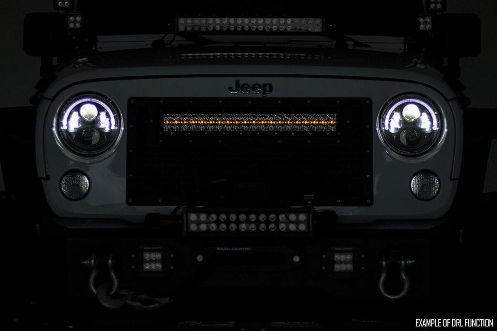 Rough Country LED Light Bars 50 Inch LED Light Bar Curved Dual Row Chrome Series with White DRL Rough Country - Rough Country - 72950D