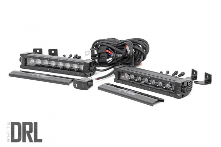 Rough Country LED Light Bars 8 Inch CREE LED Light Bar Single Row, Pair Black Series w/Cool White DRL Rough Country - Rough Country - 70728BLDRL