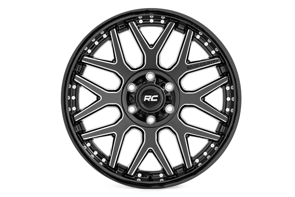 Rough Country Wheels 95 Series Wheel Machined One-Piece Gloss Black 20x10 5x5 -19mm Rough Country - Rough Country - 95201018M
