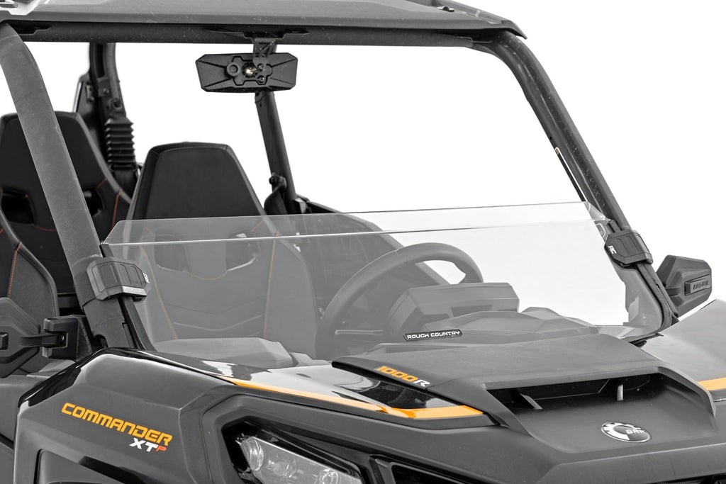 Rough Country Windshield Half Windshield Scratch Resistant Can-Am Commander XT (21-22) Rough Country - Rough Country - 98102231