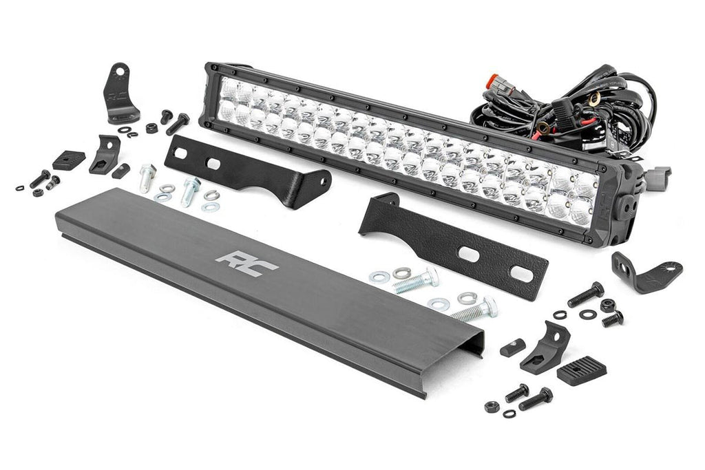 Rough Country LED Light Bars Jeep 20 Inch LED Bumper Kit Chrome Series w/Cool White DRL 11-20 WK2 Grand Cherokee Rough Country - Rough Country - 70775