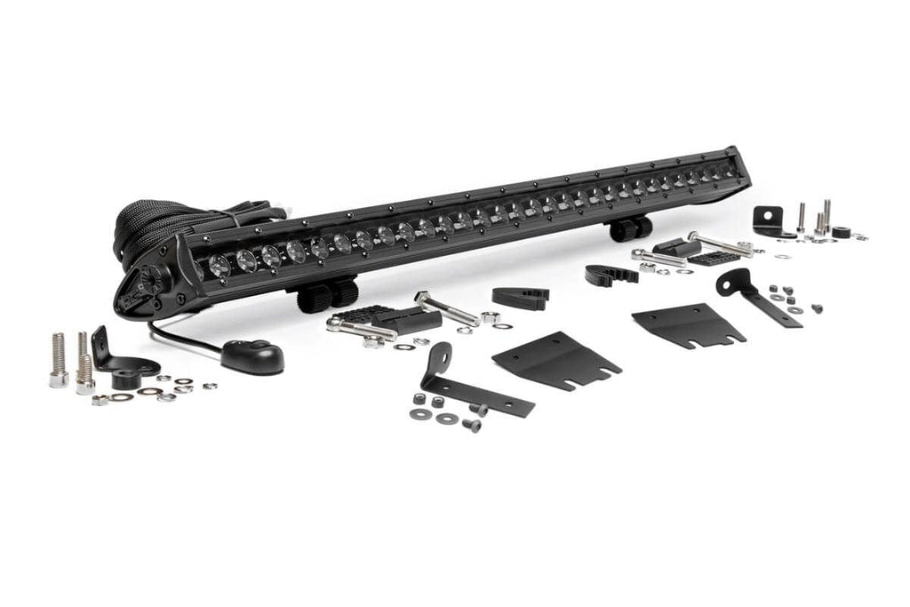 Rough Country LED Light Bars Jeep 30 Inch LED Hood Kit 18-20 Wrangler JL, 20 Gladiator JT Black-Series Rough Country - Rough Country - 70054