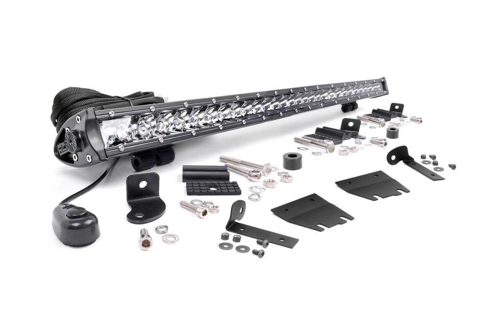 Rough Country LED Light Bars Jeep 30 Inch LED Hood Kit 18-20 Wrangler JL, 20 Gladiator JT Chrome-Series Rough Country - Rough Country - 70053