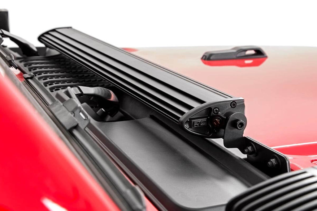 Rough Country LED Light Bars Jeep 30 Inch LED Hood Kit 18-20 Wrangler JL, 20 Gladiator JT Chrome-Series Rough Country - Rough Country - 70053