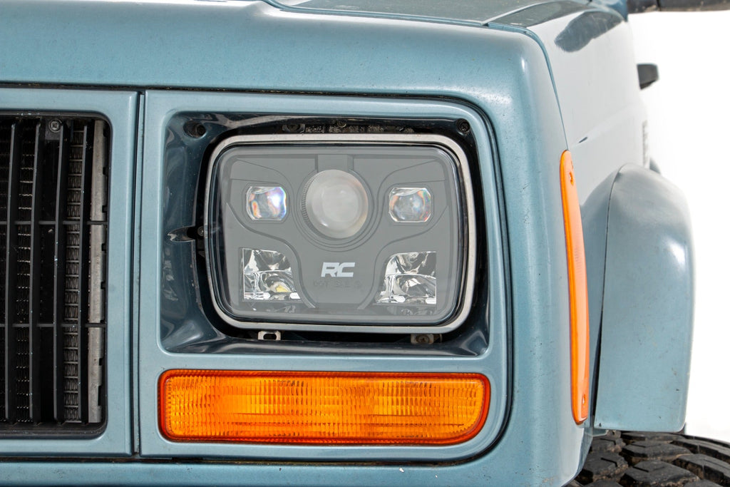 Rough Country Headlights Jeep 5X7 Inch LED Headlights Jeep Cherokee XJ Rough Country - Rough Country - RCH5200