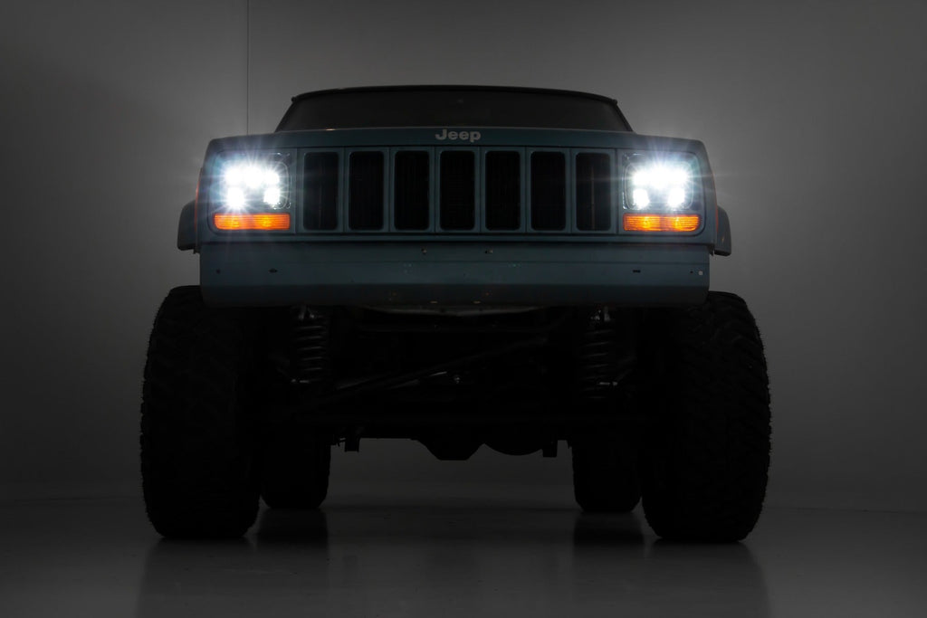 Rough Country Headlights Jeep 5X7 Inch LED Headlights Jeep Cherokee XJ Rough Country - Rough Country - RCH5200