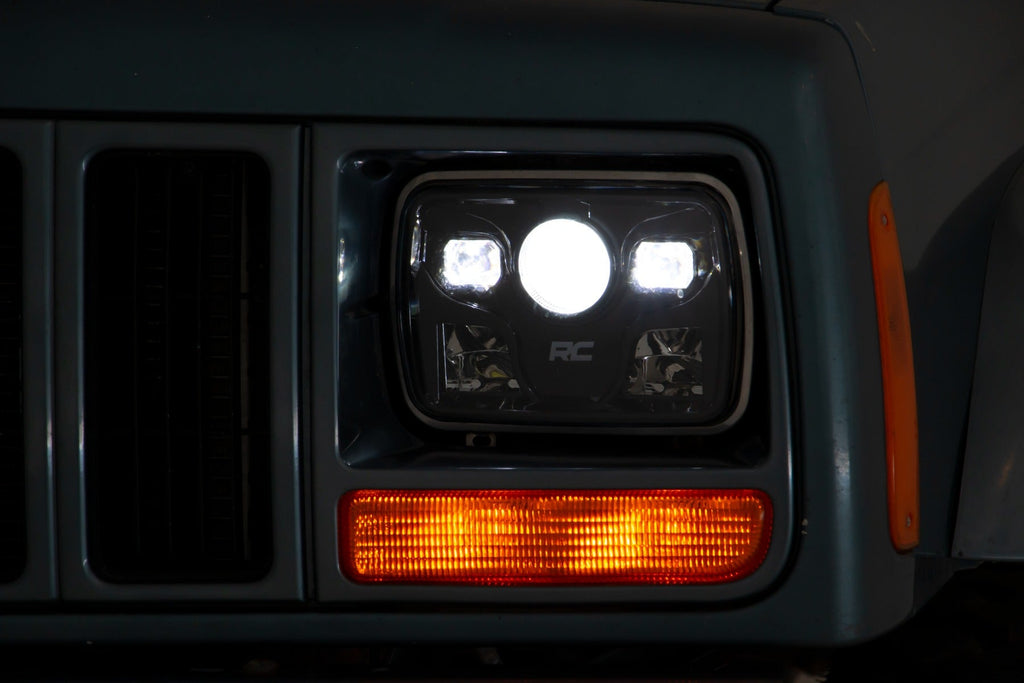 Rough Country Headlights Jeep 5X7 Inch LED Headlights Jeep Cherokee XJ Rough Country - Rough Country - RCH5200