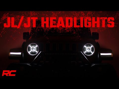Rough Country Headlights Jeep 9-Inch LED Projection Headlights 18-20 Wrangler JL/JLU, 20-Present Gladiator JT Rough Country - Rough Country - RCH5100