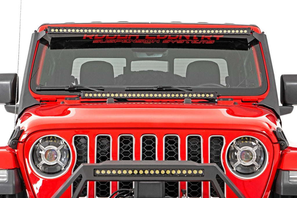 Rough Country Headlights Jeep 9-Inch LED Projection Headlights 18-20 Wrangler JL/JLU, 20-Present Gladiator JT Rough Country - Rough Country - RCH5100