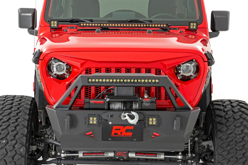 Rough Country Headlights Jeep 9-Inch LED Projection Headlights 18-20 Wrangler JL/JLU, 20-Present Gladiator JT Rough Country - Rough Country - RCH5100