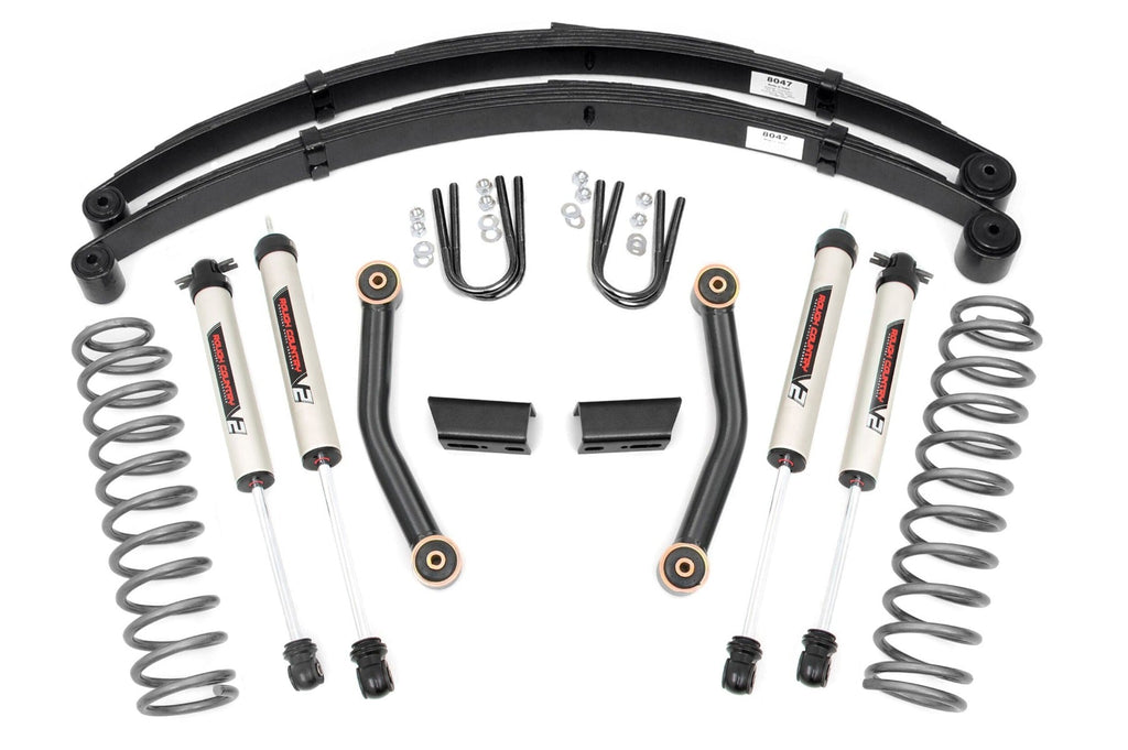 Rough Country Lift Kits Jeep Cherokee XJ 3 Inch Series II Suspension Lift Kit w/V2 Shocks Leaf Springs For 84-01 Jeep Cherokee XJ Rough Country - Rough Country - 630X70