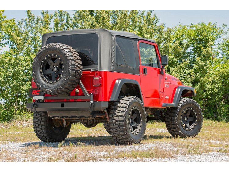 Rough Country Rear Bumpers Jeep Classic Full Width Rear Bumper w/Tire Carrier 87-06 Wrangler YJ/TJ Rough Country - Rough Country - 10592A
