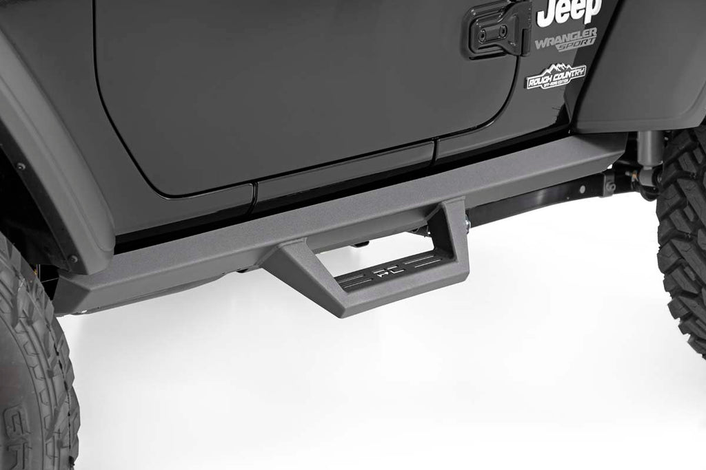Rough Country Side Steps Jeep Contoured Drop Steps 18-20 Wrangler JL 2 Door Rough Country - Rough Country - 90761